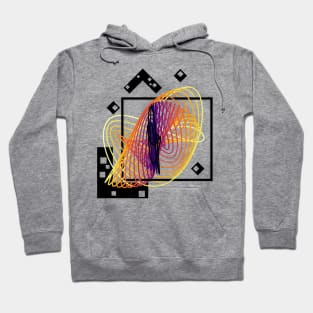 Harmonograph Pendulum Geometry | Inferno MultiVerse Yellow Red Black Hoodie